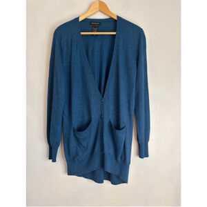 Aritzia Talula Cashmere Angora Blend Cardigan Teal Small Career Casual Comfort